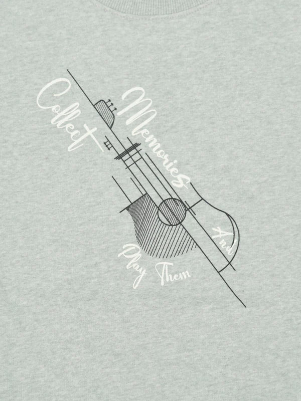 MEN'S GREY FLEECE DROP SHOULDERS SWEATSHIRT